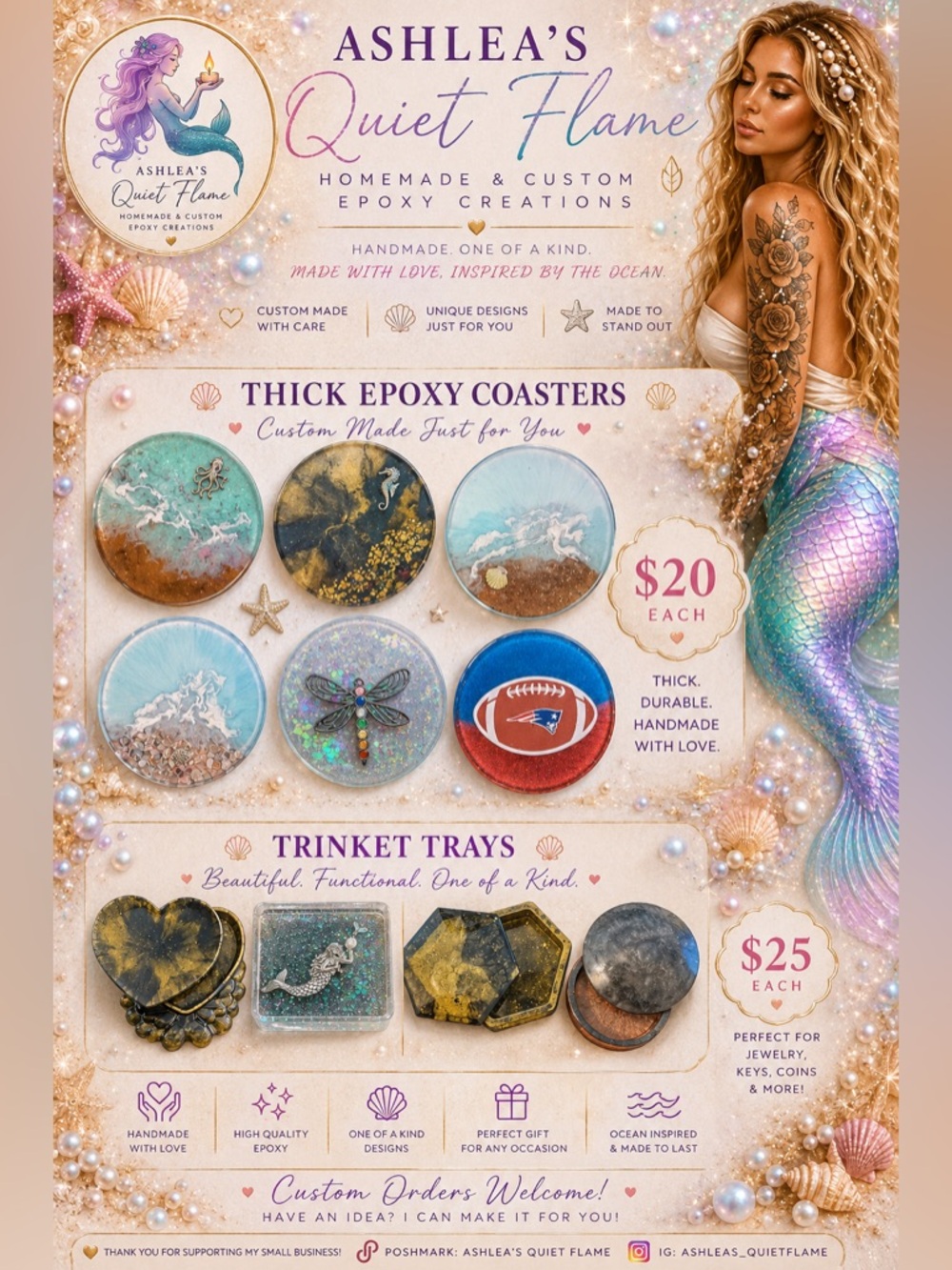 🧜‍♀️QUIET FLAME HOMEMADE GOODS BY ASHLEA & RONNIE 🧜🏼‍♀️ - Picture 9 of 16